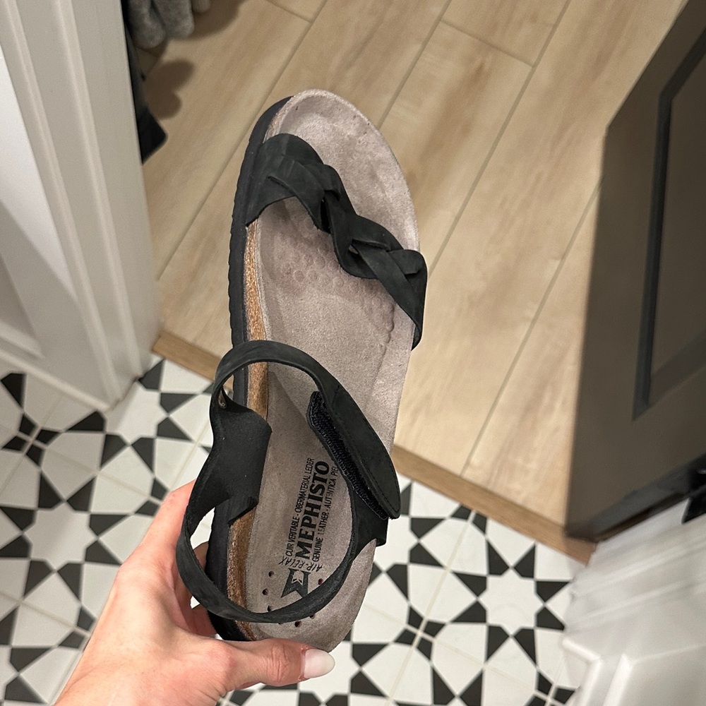 Mephisto Black Honoria Sandals